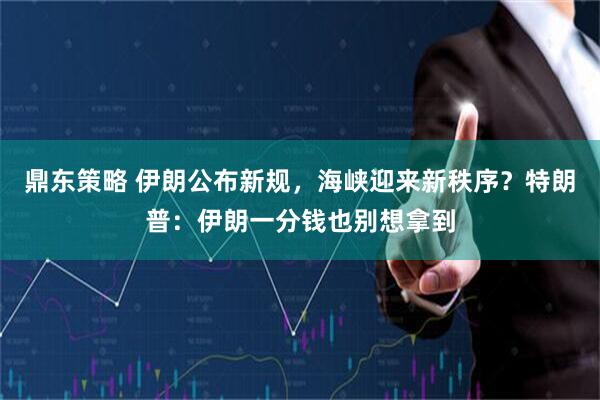 鼎东策略 伊朗公布新规，海峡迎来新秩序？特朗普：伊朗一分钱也别想拿到